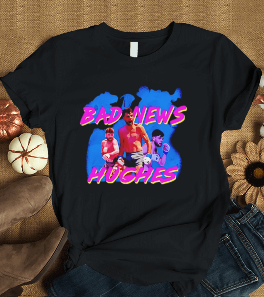 Bad News Hughes Boxing Fighter Action Trio T-Shirt