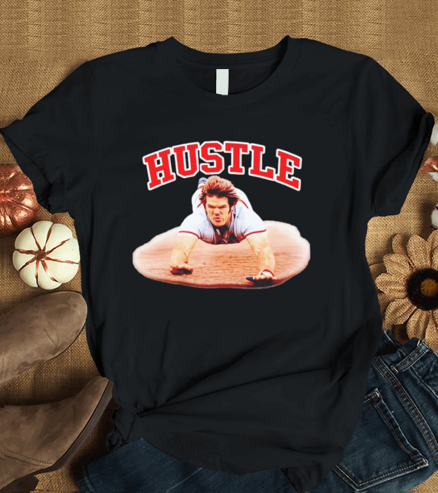 Hustle Baseball Player Diving Slide Action Image T-Shirt
