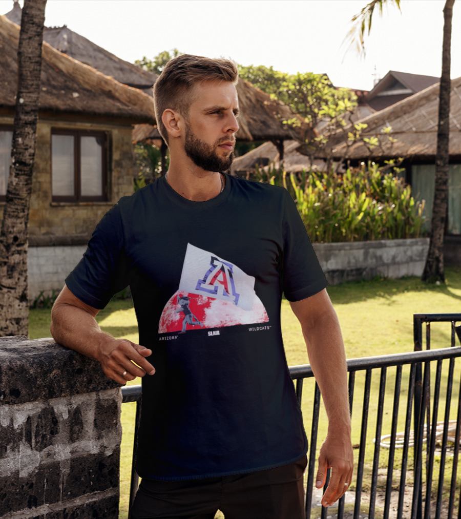 Arizona Wildcats Flag On The Moon SLAM Magazine T-Shirt