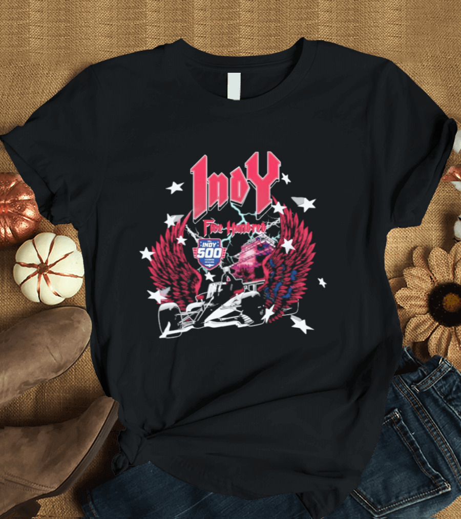 Indy 500 Indianapolis Motor Speedway Racing Wings Stars T-Shirt