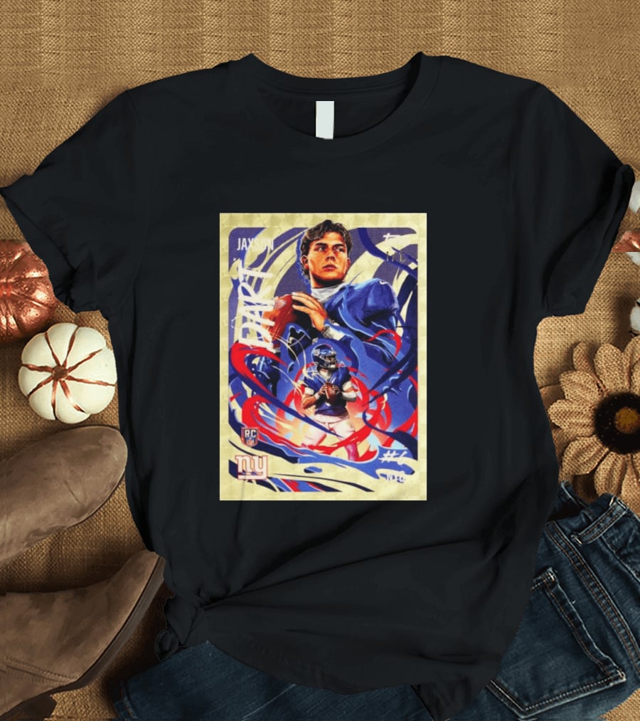 Jaxson Darts RC Ultra Violet Superfractor Topps NY Giants NFL Rookie Card T-Shirt