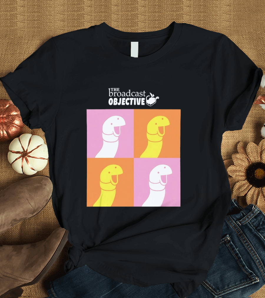 The Broadcast Objective Colorful Cartoon Faces Pop T-Shirt