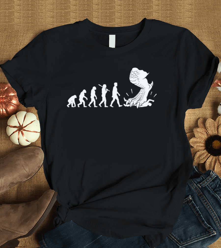 Evolution Mankind Ends with Dragon Foot Meme T-Shirt