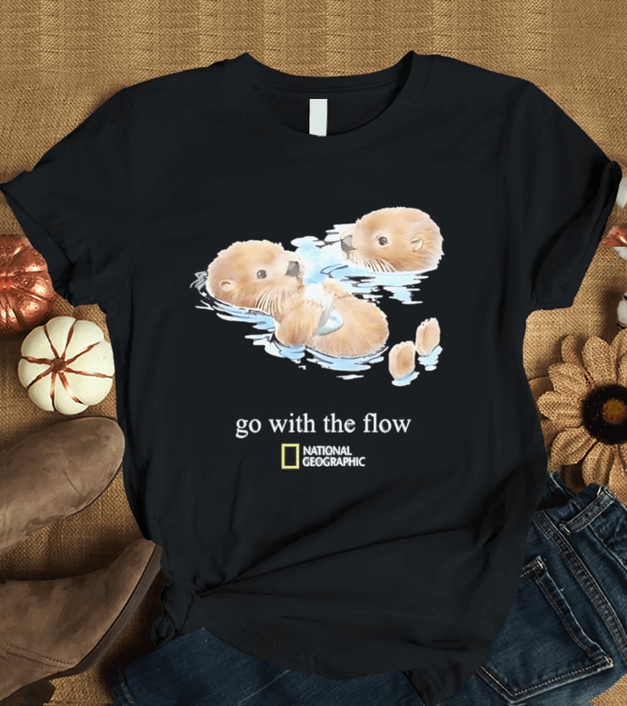 Go With The Flow Otters National Geographic T-Shirt