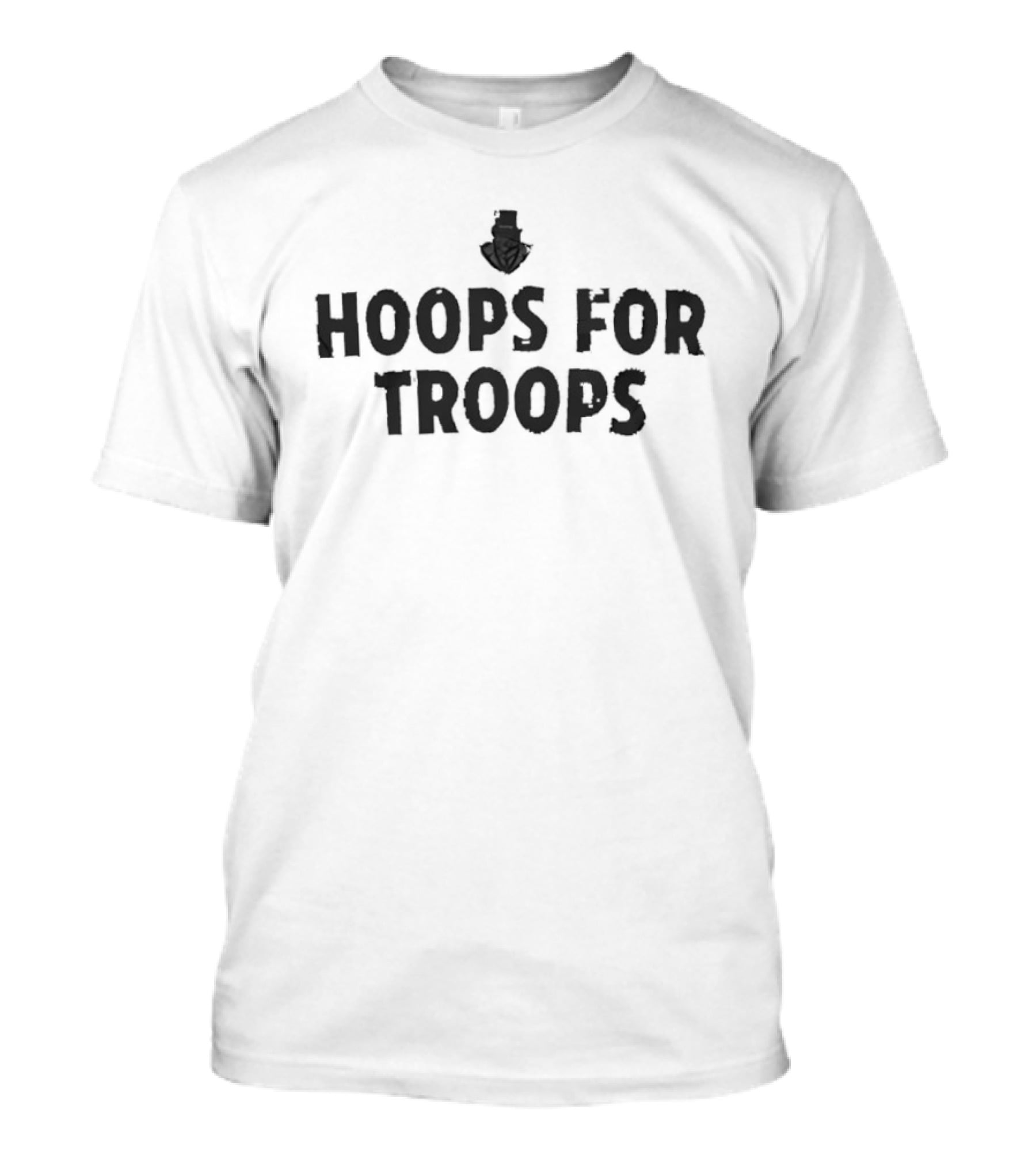Hoops For Troops Military Basketball Support T-Shirt
