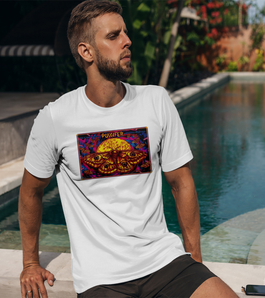 Puscifer Boston MA April 4 2026 Wang Theatre Neon Moth T-Shirt