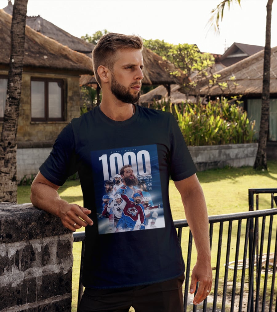 Brent Burns 1000 Consecutive NHL Games Played Colorado Avalanche San Jose Sharks T-Shirt