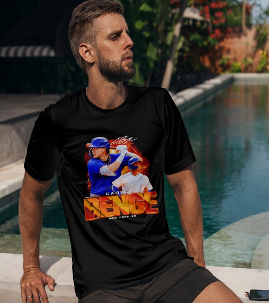 Carson Benge New York Mets NYM Baseball Collage T-Shirt