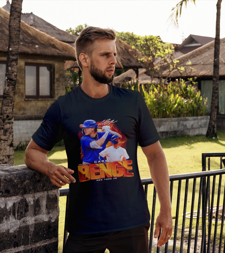 Carson Benge New York Mets NYM Baseball Collage T-Shirt