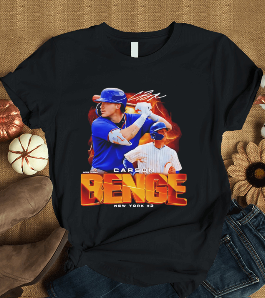Carson Benge New York Mets NYM Baseball Collage T-Shirt