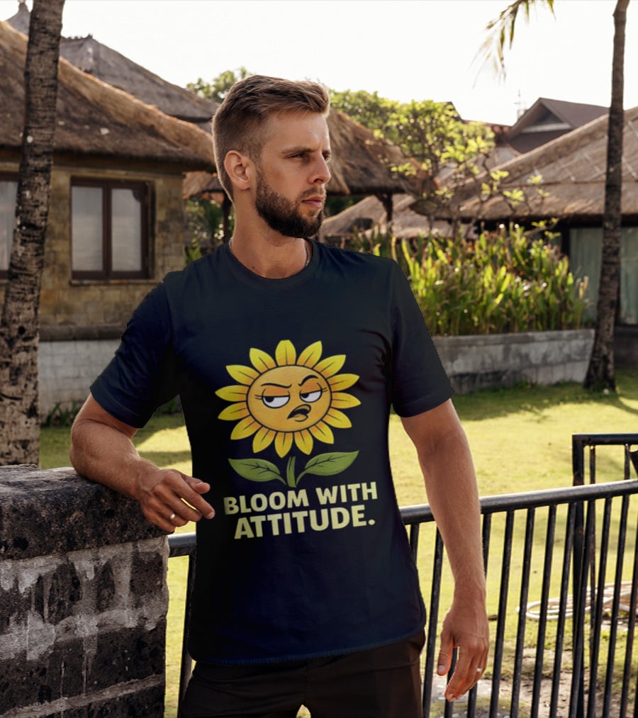 Bloom With Attitude Sunflower Sassy Expression T-Shirt