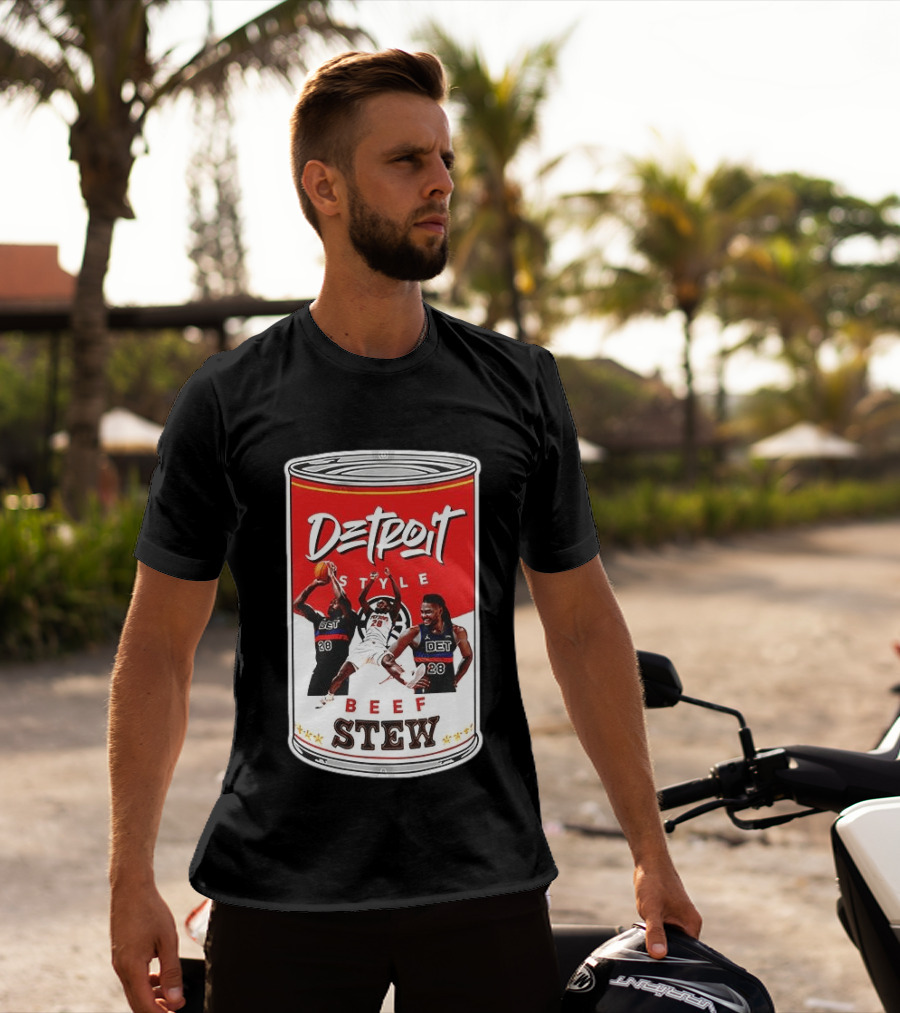 Detroit Style Beef Stew Basketball Can 28 T-Shirt