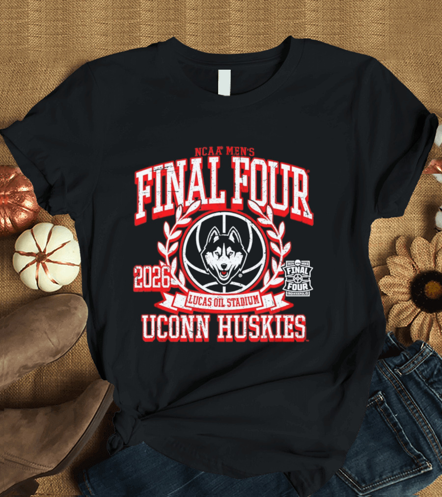 NCAAB Men's Final Four 2026 UConn Huskies Lucas Oil Stadium T-Shirt