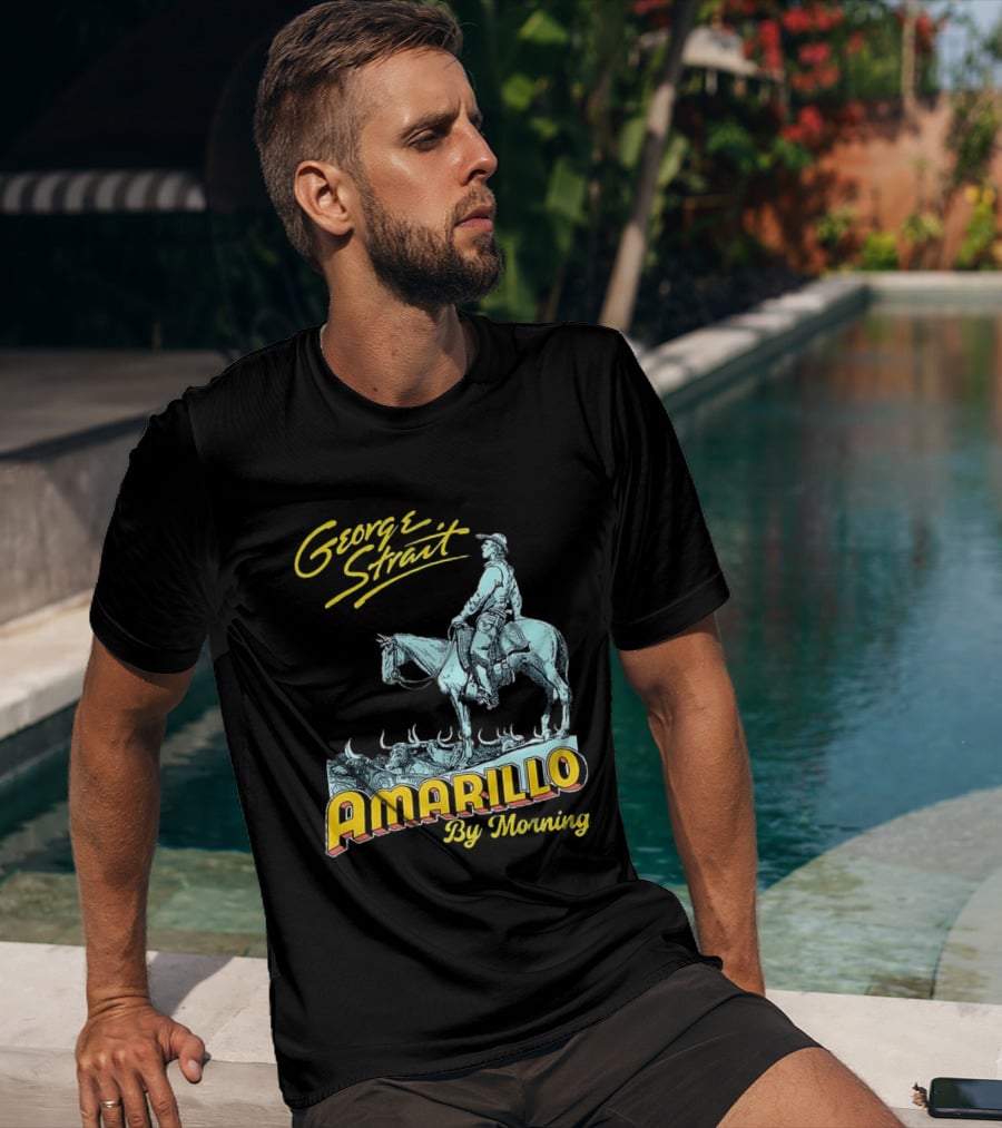 George Strait Amarillo By Morning Cowboy On Horse T-Shirt