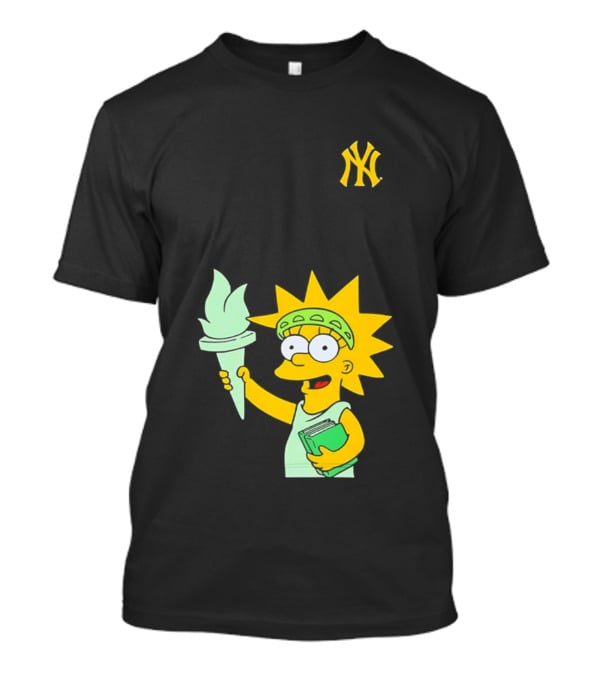 New York Yankees Simpsons Lisa Statue Of Liberty 2026 Iconic Collaboration T-Shirt