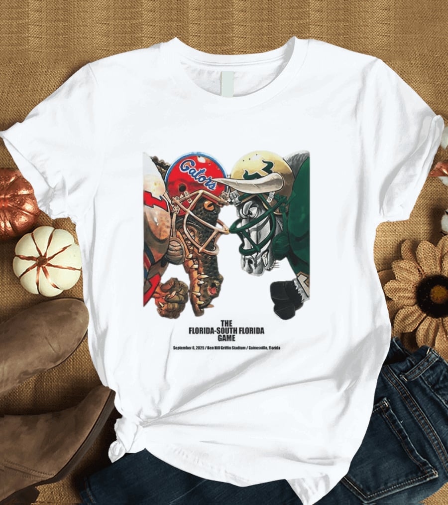Florida Gators Vs South Florida Bulls Rivalry Helmets Showdown T-Shirt