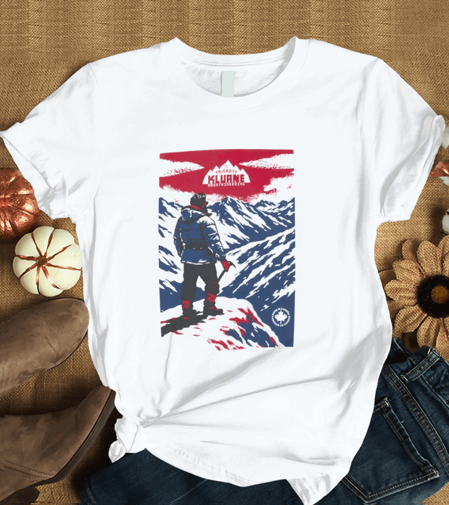 Kluane Mountaineering Adventure By Trickett Featuring Majestic Mountain Landscape T-Shirt