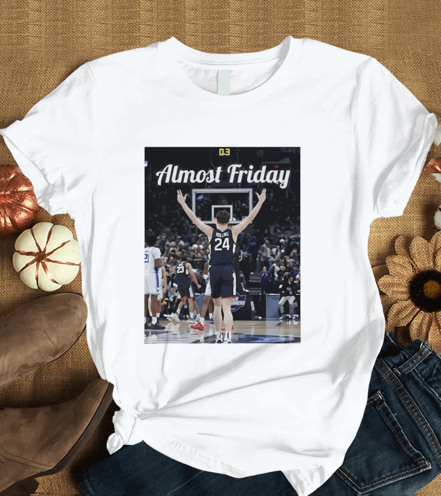 UConn Huskies March Madness Almost Friday Basketball Court Triumph T-Shirt