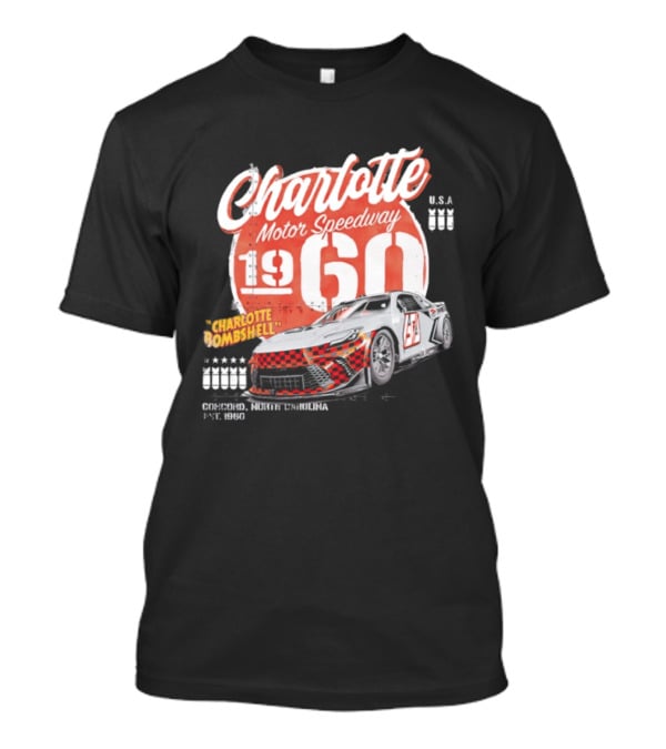 Charlotte Motor Speedway 1960 Bombshell Classic Racing USA T-Shirt