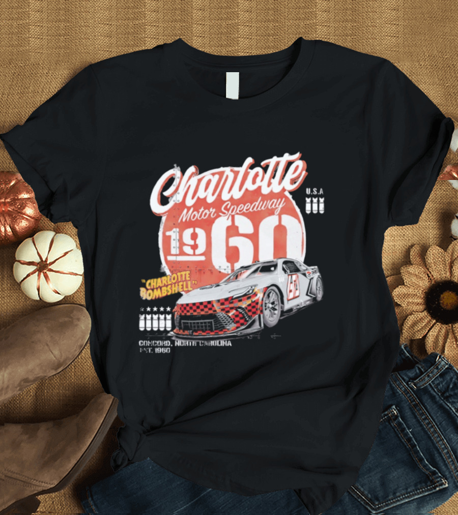 Charlotte Motor Speedway 1960 Bombshell Classic Racing USA T-Shirt