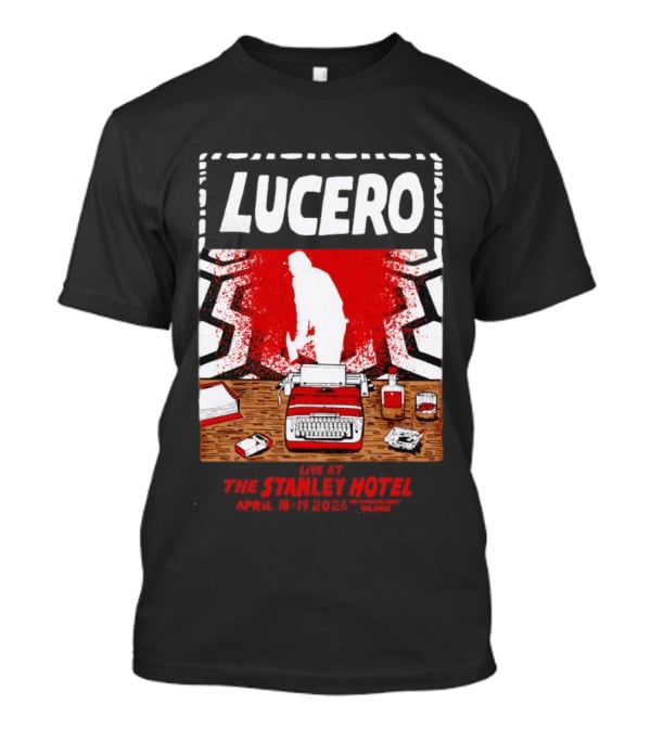 LUCERO Estes Park CO 2026 Red Typewriter Scene T-Shirt