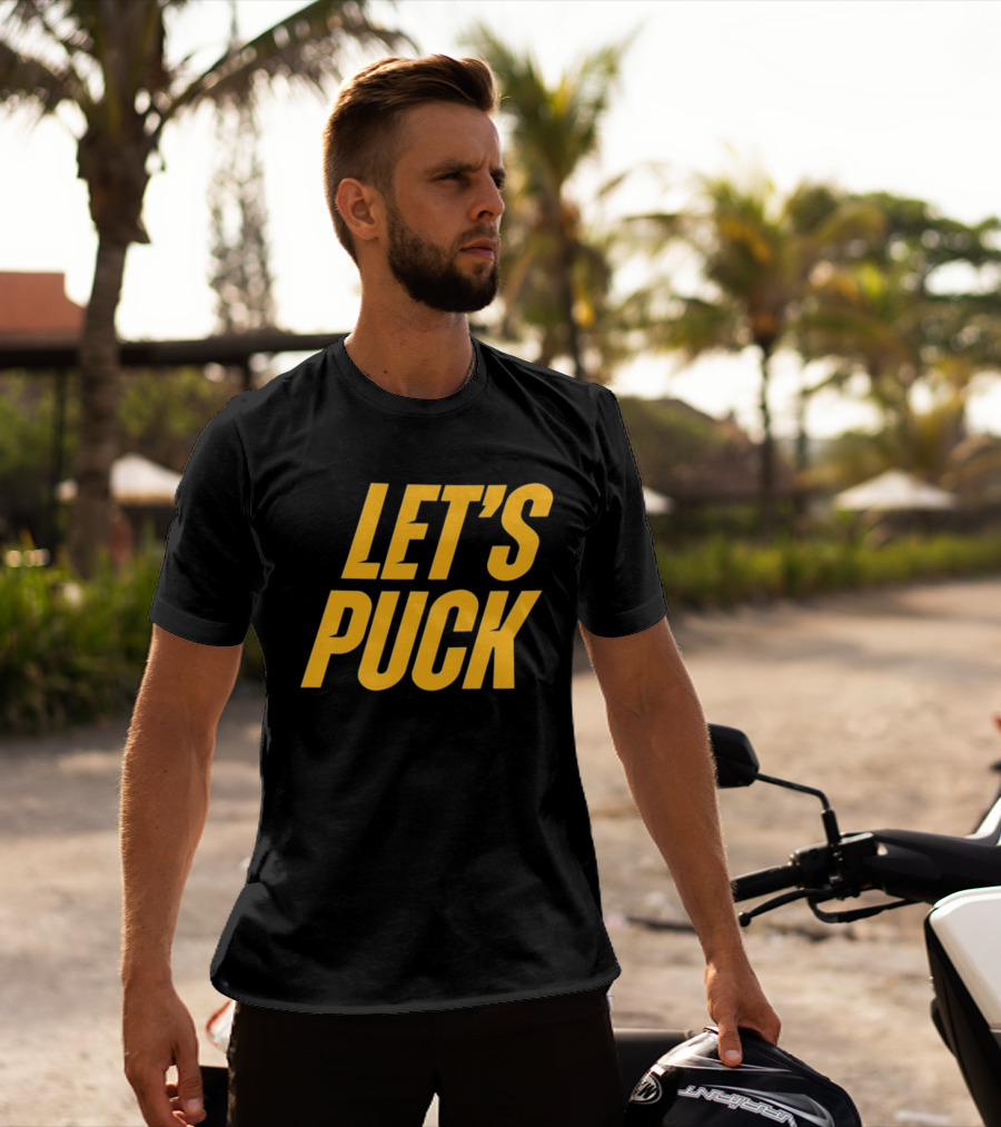 Heated Rivalry Let's Puck Bold Yellow T-Shirt