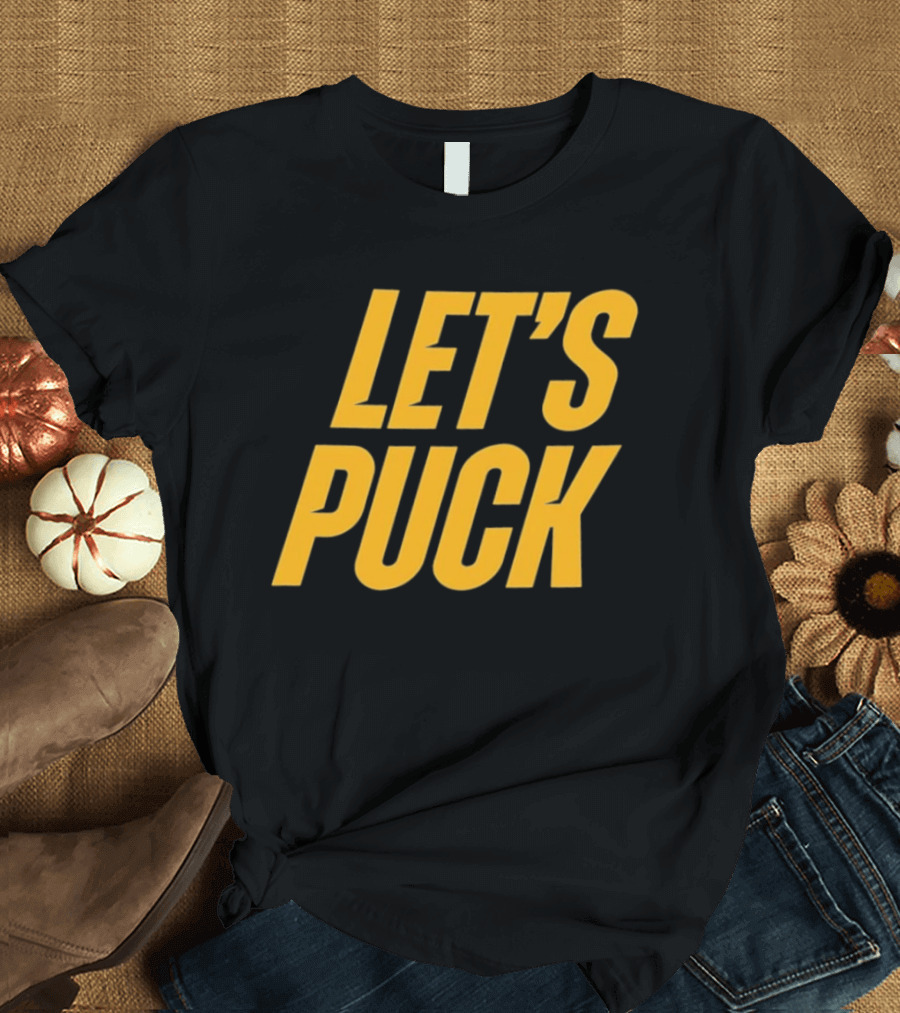 Heated Rivalry Let's Puck Bold Yellow T-Shirt