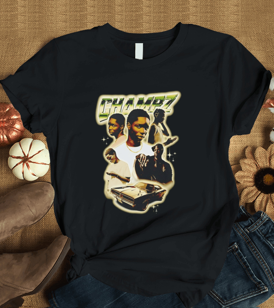 Champz Musical Artist Retro Style Car And Portraits T-Shirt