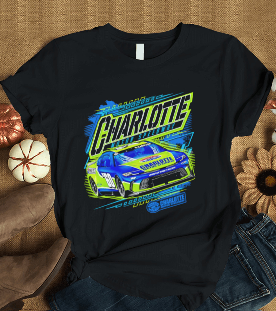 Charlotte Motor Speedway Neon Car Racing Experience T-Shirt
