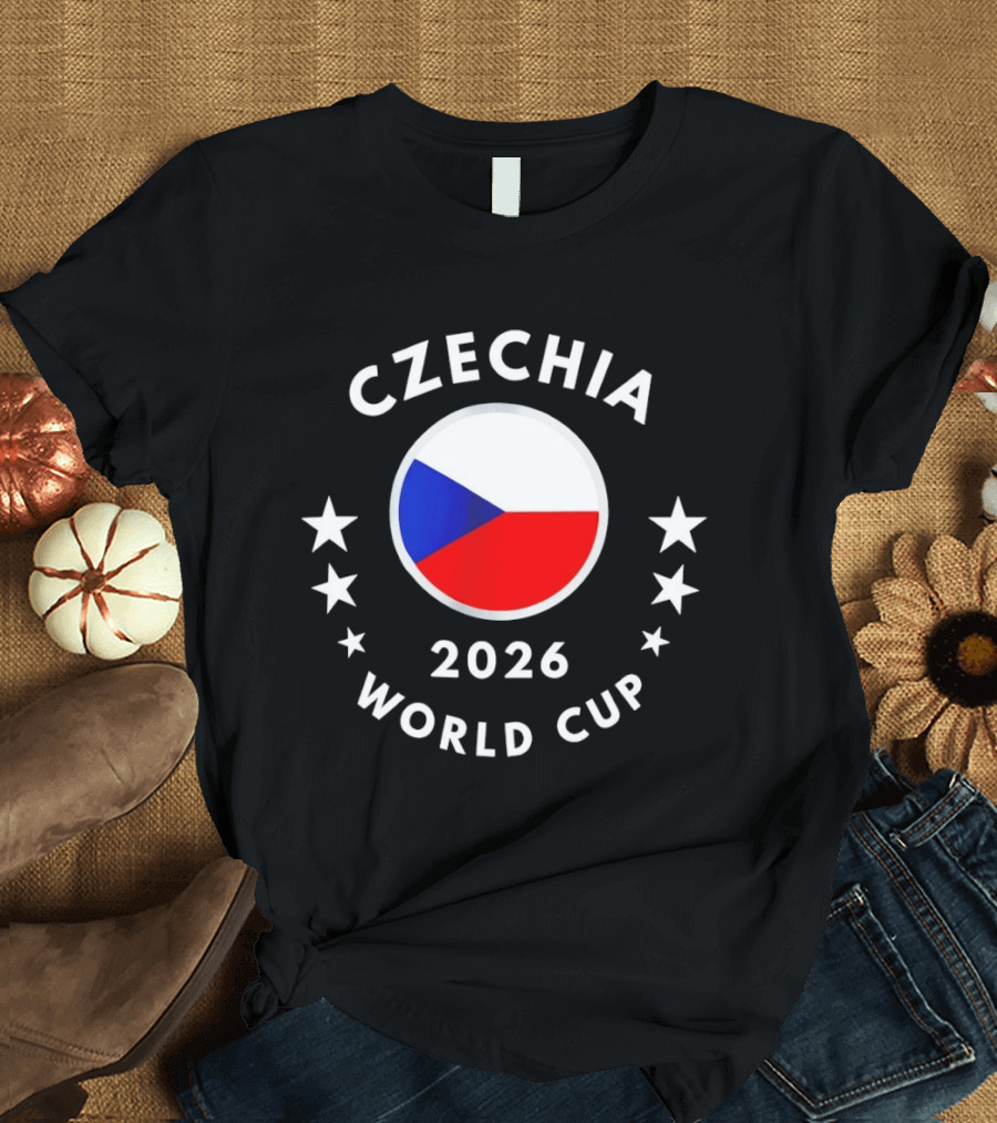 Czechia 2026 World Cup Czech Flag Soccer Stars T-Shirt