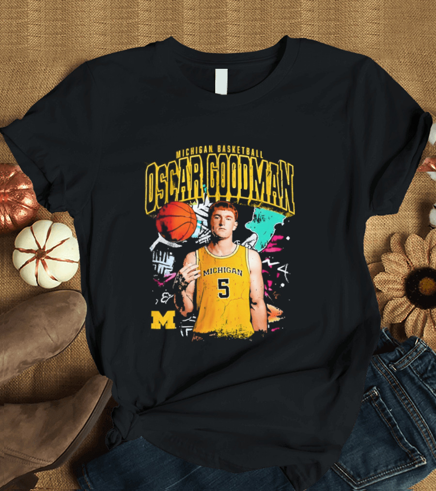 Oscar Goodman 5 Michigan Basketball Wolverines Player 2026 T-Shirt