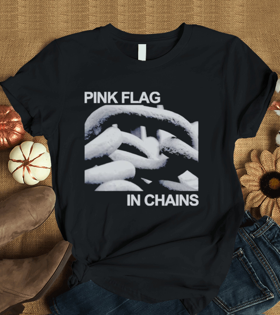 Pink Flag In Chains Bold Chain T-Shirt