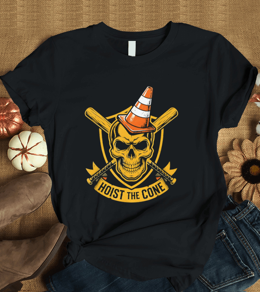Pittsburgh Pirates Skull Traffic Cone Hat Hoist The Cone T-Shirt