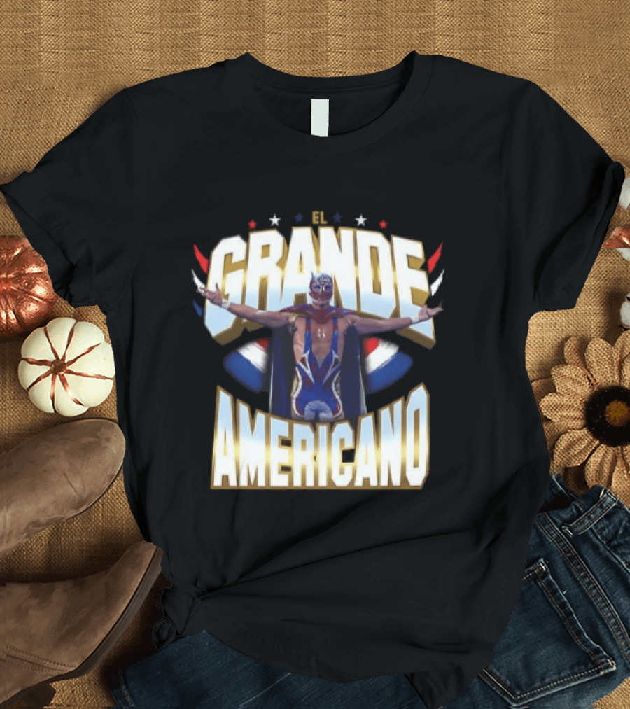 El Grande Americano WWE Stars And Stripes Wrestling Pose T-Shirt