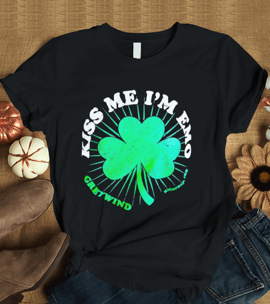 Kiss Me I'm Emo Greywind Shamrock Killarney Ireland T-Shirt