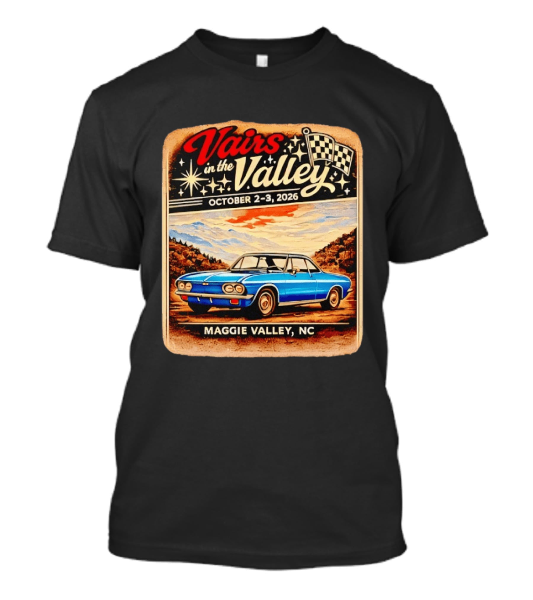 Vairs In The Valley October 2 3 2026 Maggie Valley NC Classic Car Event T-Shirt