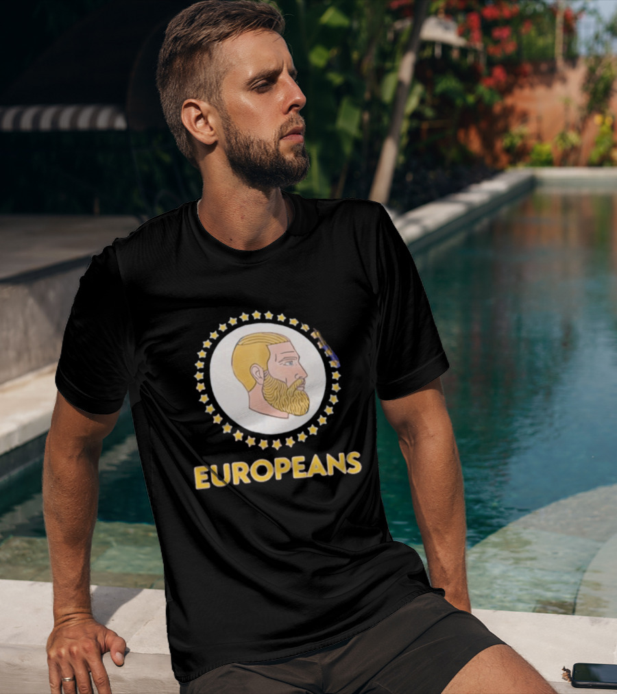 Yes Chad Europeans Stars Circle Beard T-Shirt
