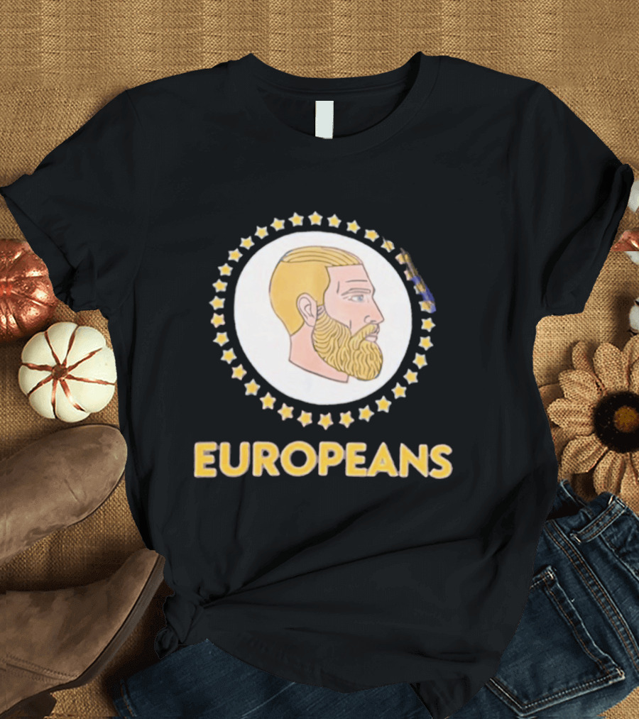 Yes Chad Europeans Stars Circle Beard T-Shirt