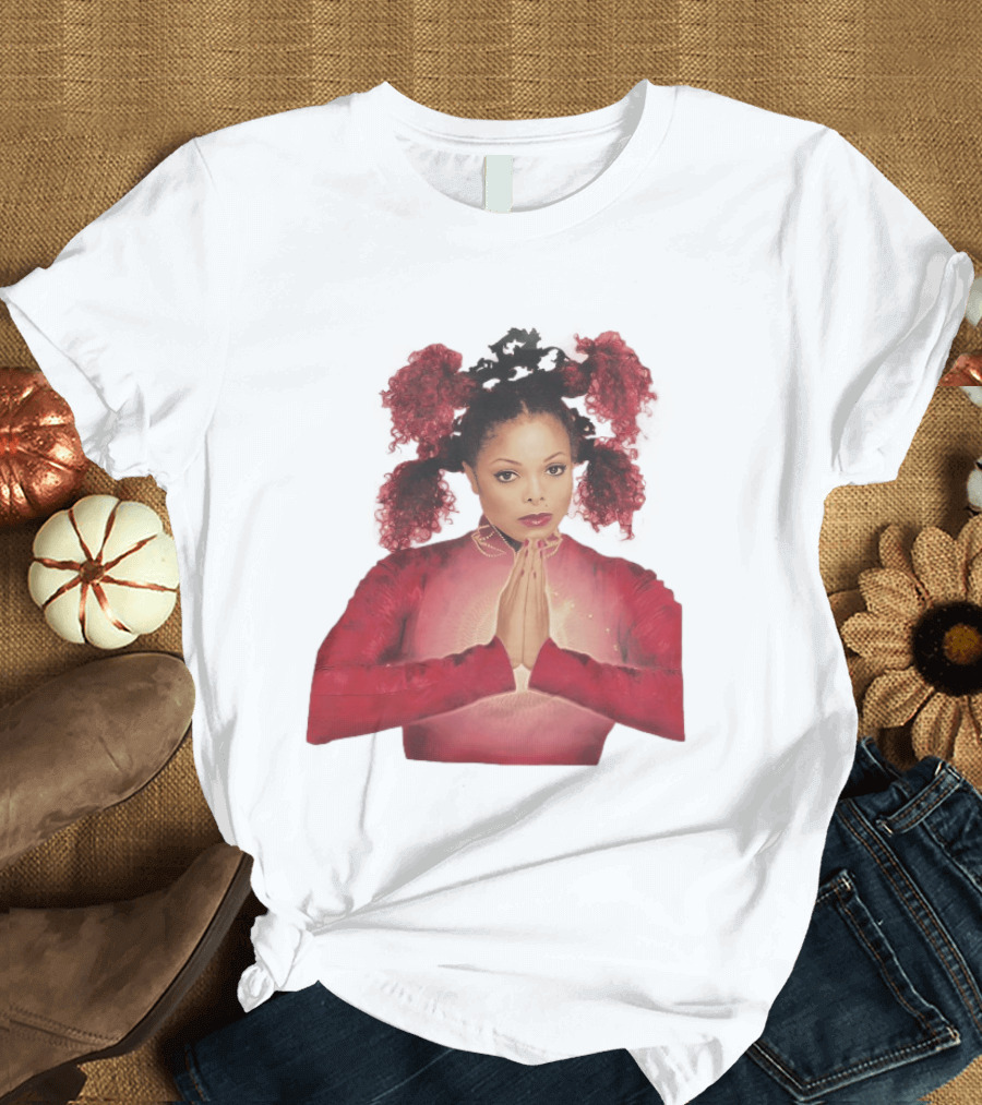 1999 Janet Jackson Velvet Rope Tour Red Outfit Praying Hands T-Shirt