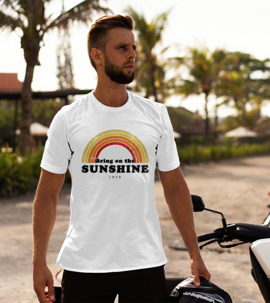 Bring On The Sunshine 1979 Retro Rainbow Ringer T-Shirt
