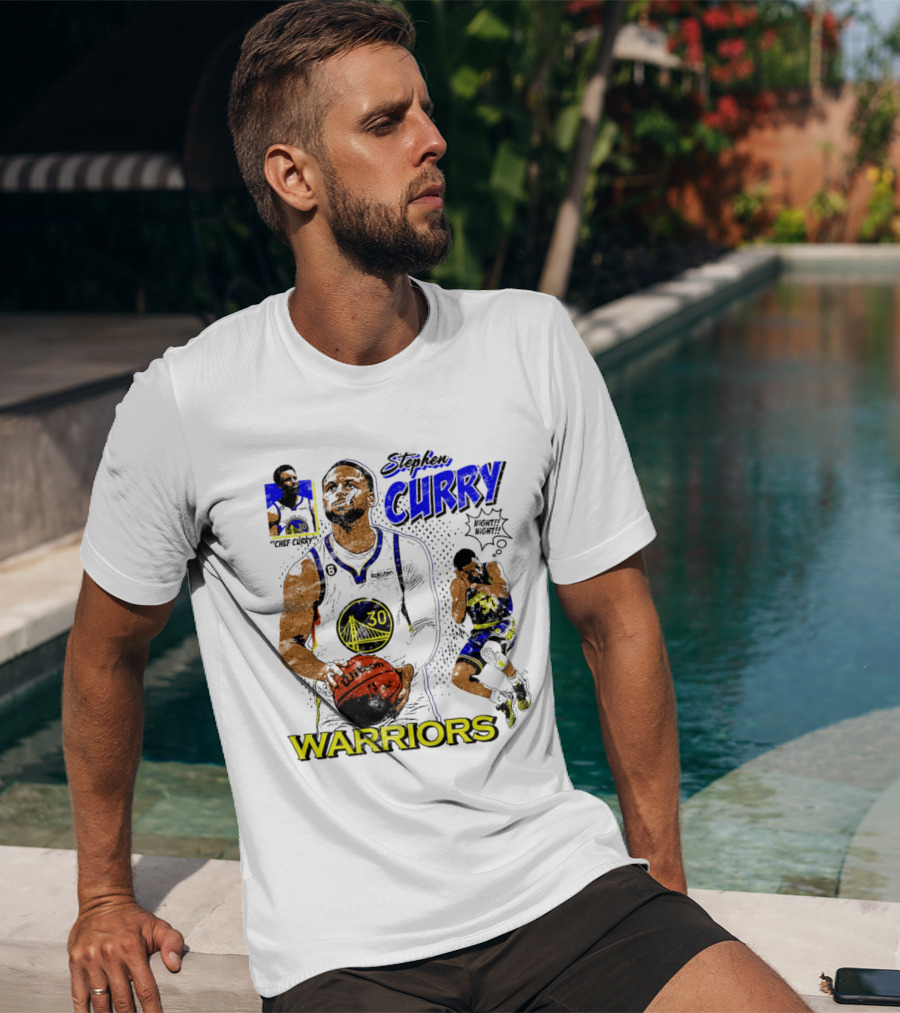 Stephen Curry Golden State Warriors Comic Style Basketball T-Shirt