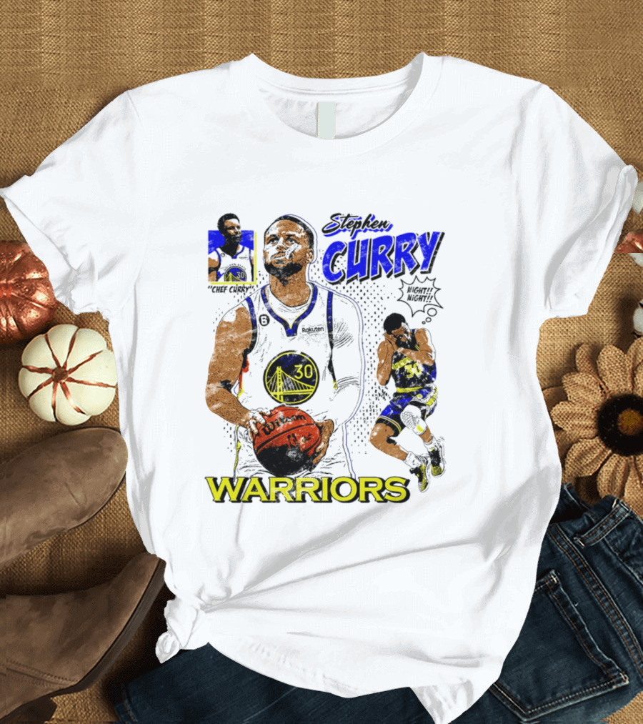 Stephen Curry Golden State Warriors Comic Style Basketball T-Shirt