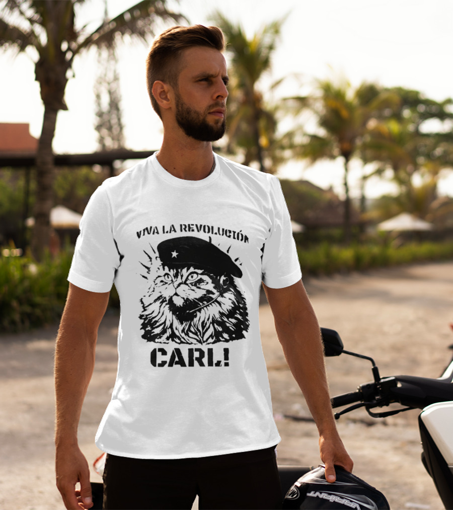 Viva La Revolucion Carl Cat With Beret T-Shirt