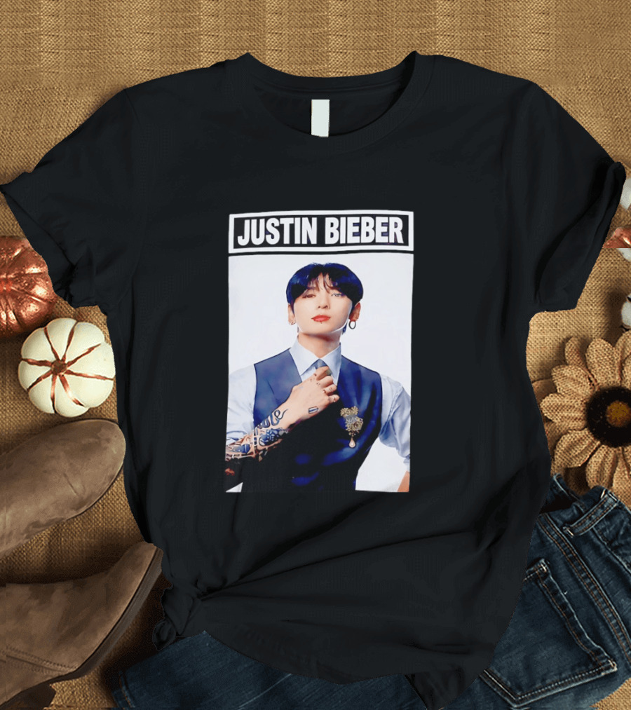 Justin Bieber Jungkook Wearing Suit Tattoo T-Shirt