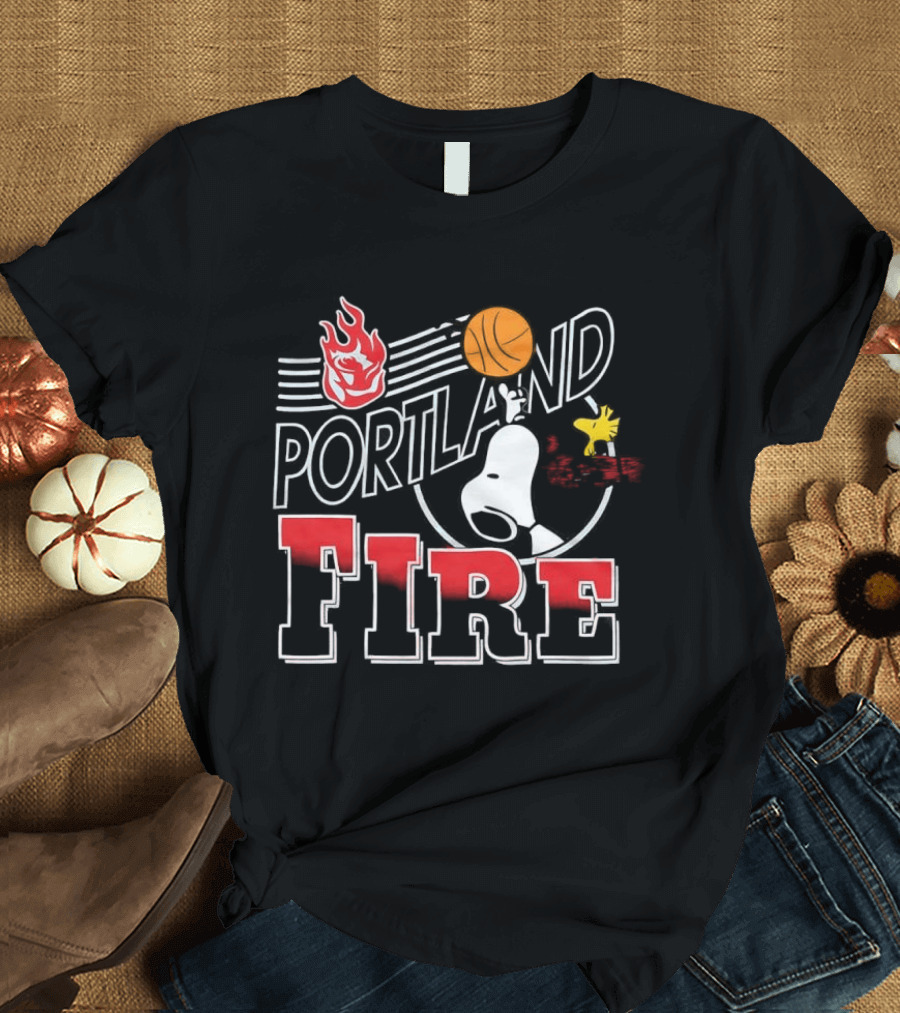 Snoopy Peanuts Portland Fire WNBA Collaboration T-Shirt