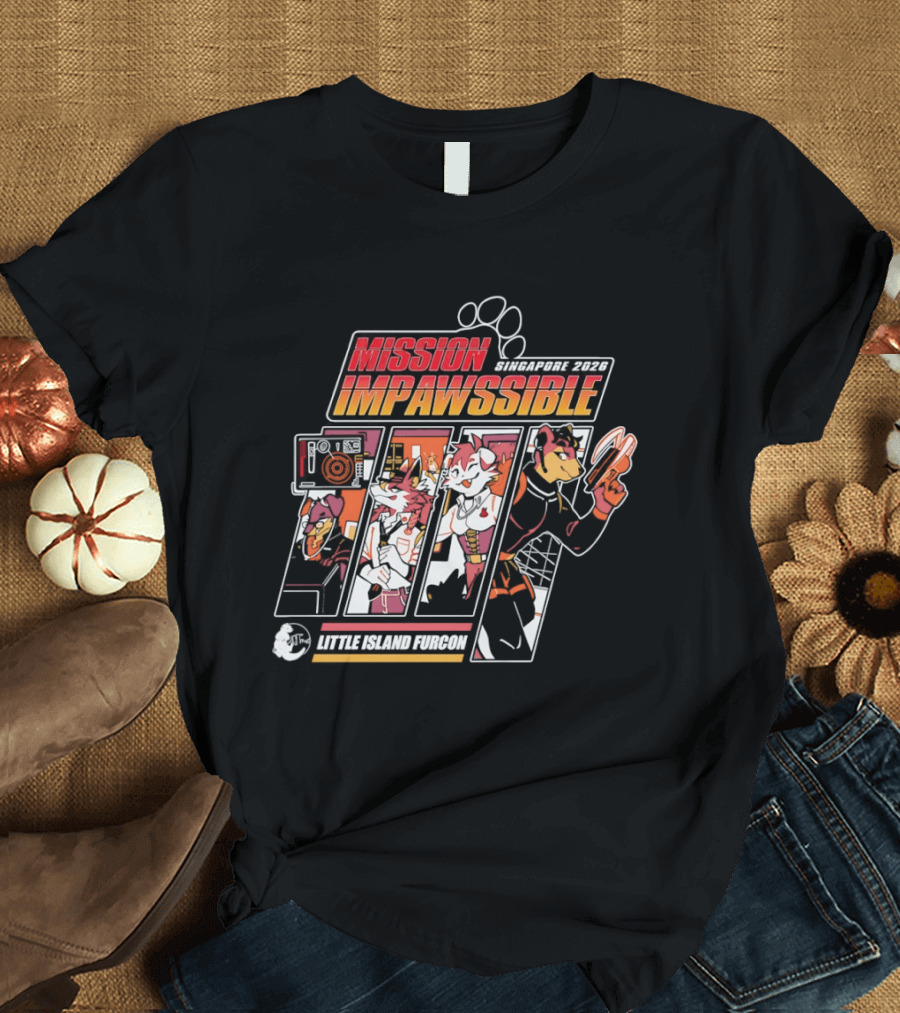 Mission Impawssible Little Island Furcon 2026 Singapore Pawprint Spy T-Shirt