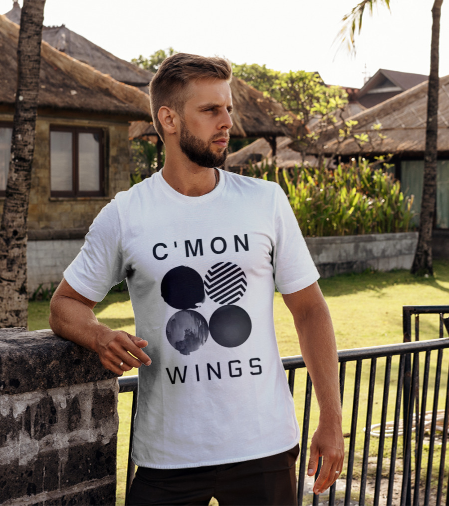 C'Mon Wings Four Circles Abstract T-Shirt