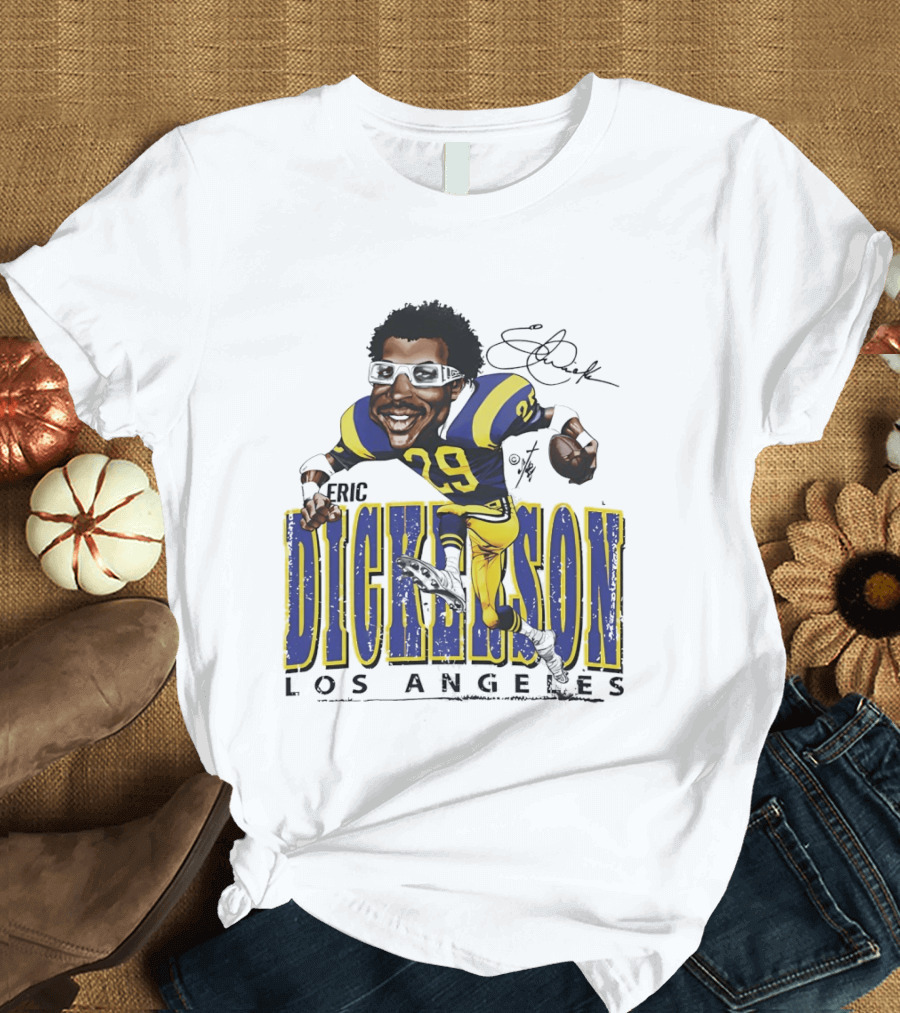 Eric Dickerson Los Angeles Rams Cartoon Running Back T-Shirt