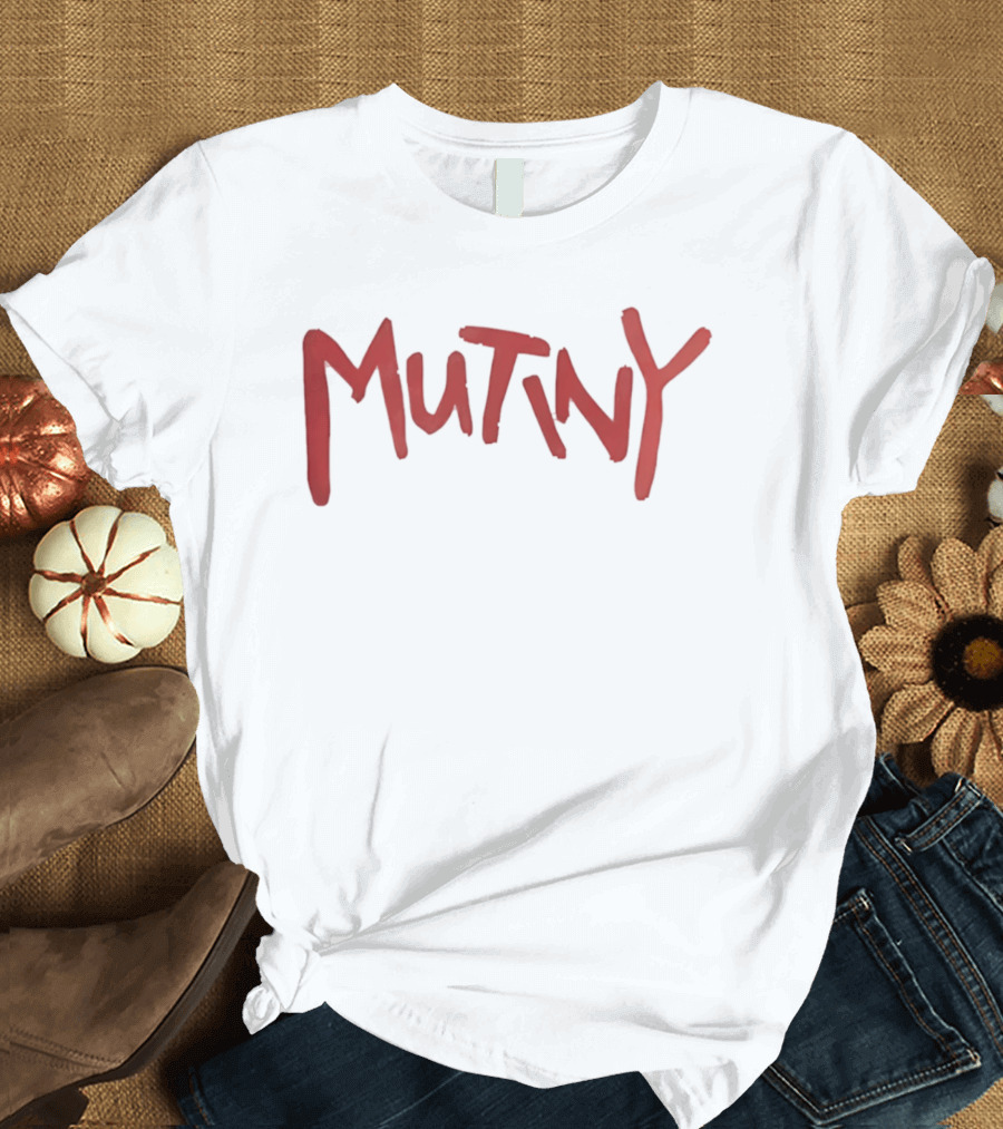 Mutiny Classic Bold Red Lettering T-Shirt