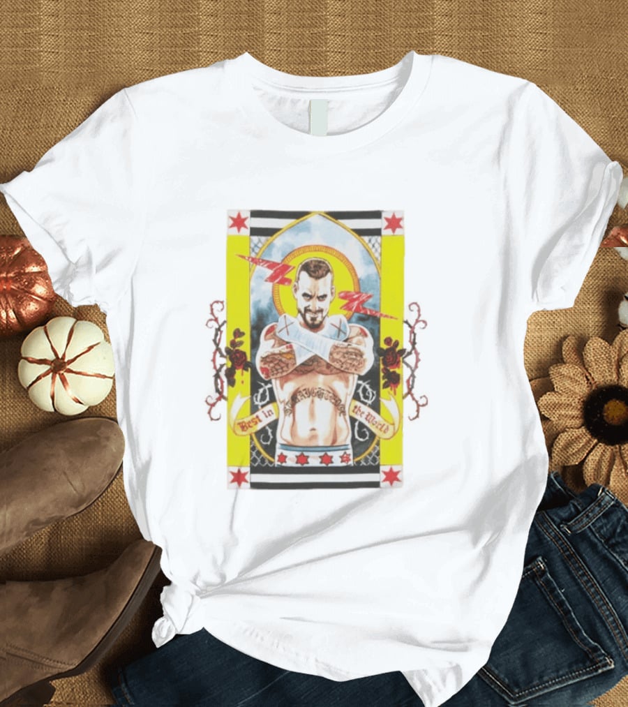 WWE CM Punk Best In The World Saint Illustrative T-Shirt